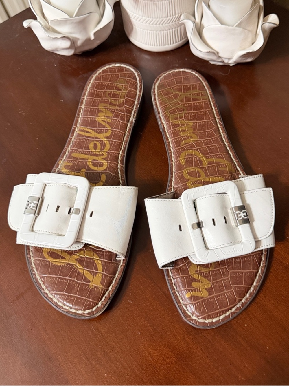 Sam Edelman Slide Mules Size 9 Sandals White